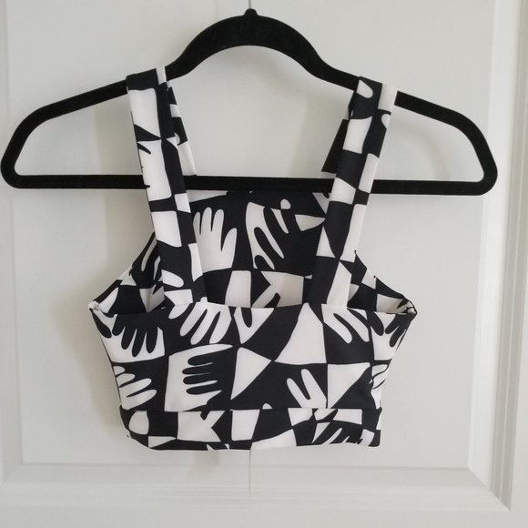NWT Anthropologie | Hand print stretch workout top - Picture 3 of 13